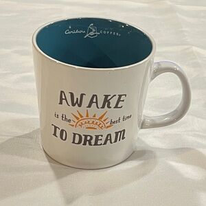 Caribou Coffee White and Blue Mug
